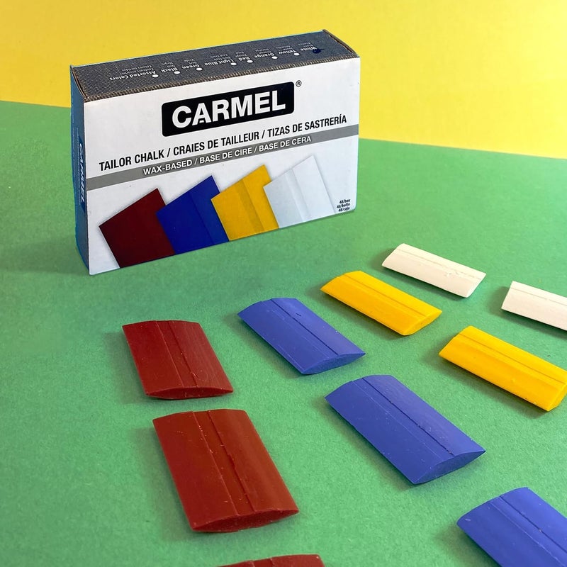 Carmel Tailors Chalk, Box of 48 (Yellow), Super-Glide Tailor Crayon, Wax-Based Fabric Chalk - Image 2